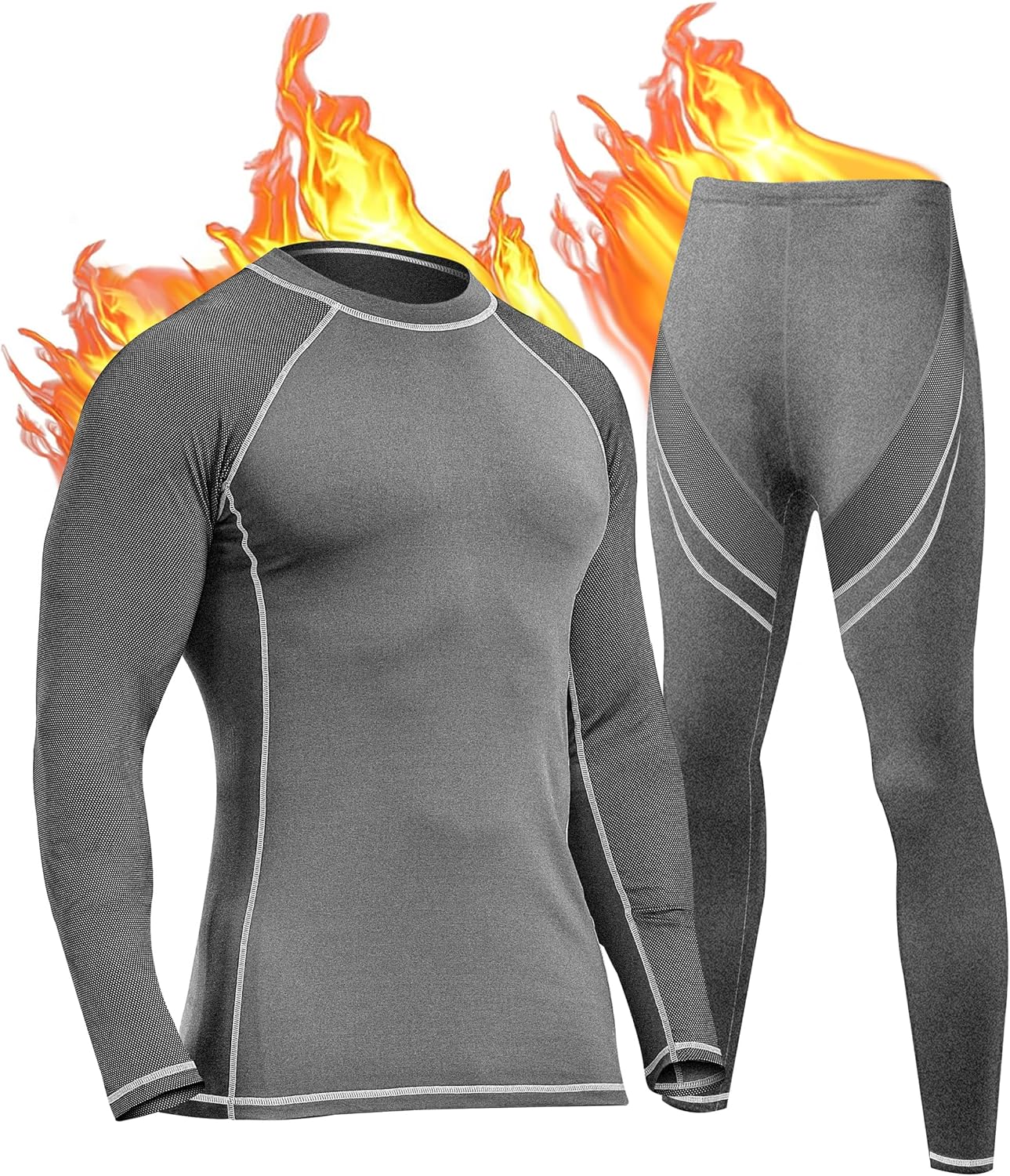 Men'S Thermal Underwear Sets Top & Long Johns Fleece Sweat Quick Drying Thermo Base Layer