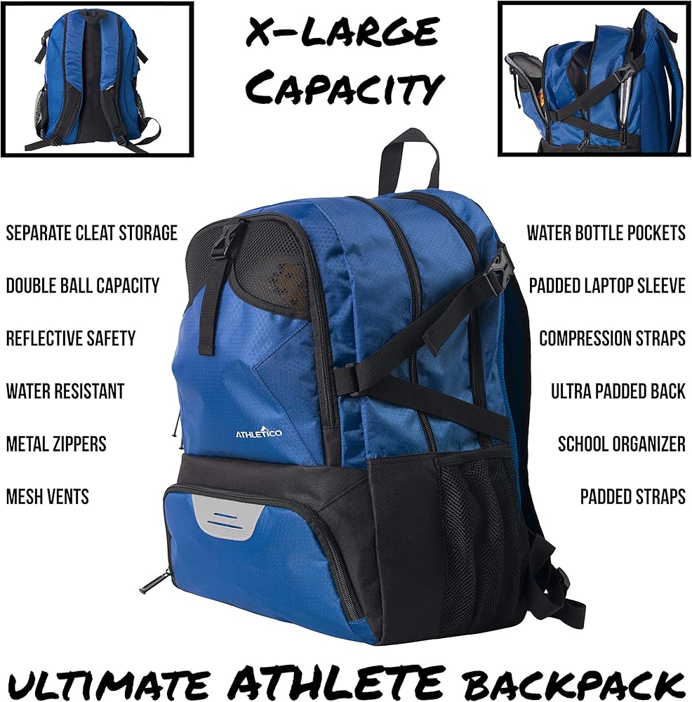 National Soccer Bag - Backpack for Soccer, Basketball & Football Includes Separate Cleat and Ball Holder