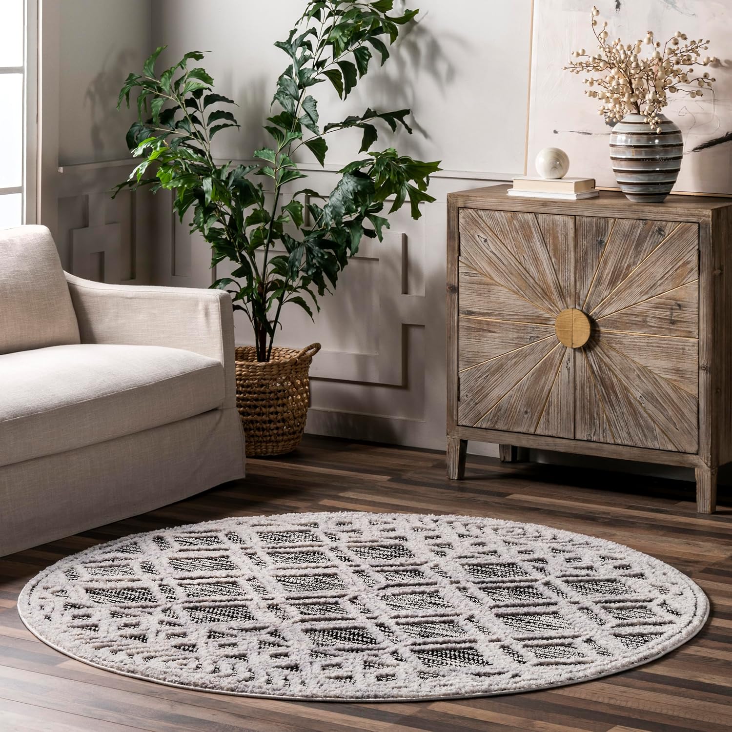 2X3 Ansley Moroccan Tassel Area Rug, Light Grey, High-Low Textured Bohemian Design, Plush High Pile, Stain Resistant, for Bedroom, Living Room, Hallway, Entryway