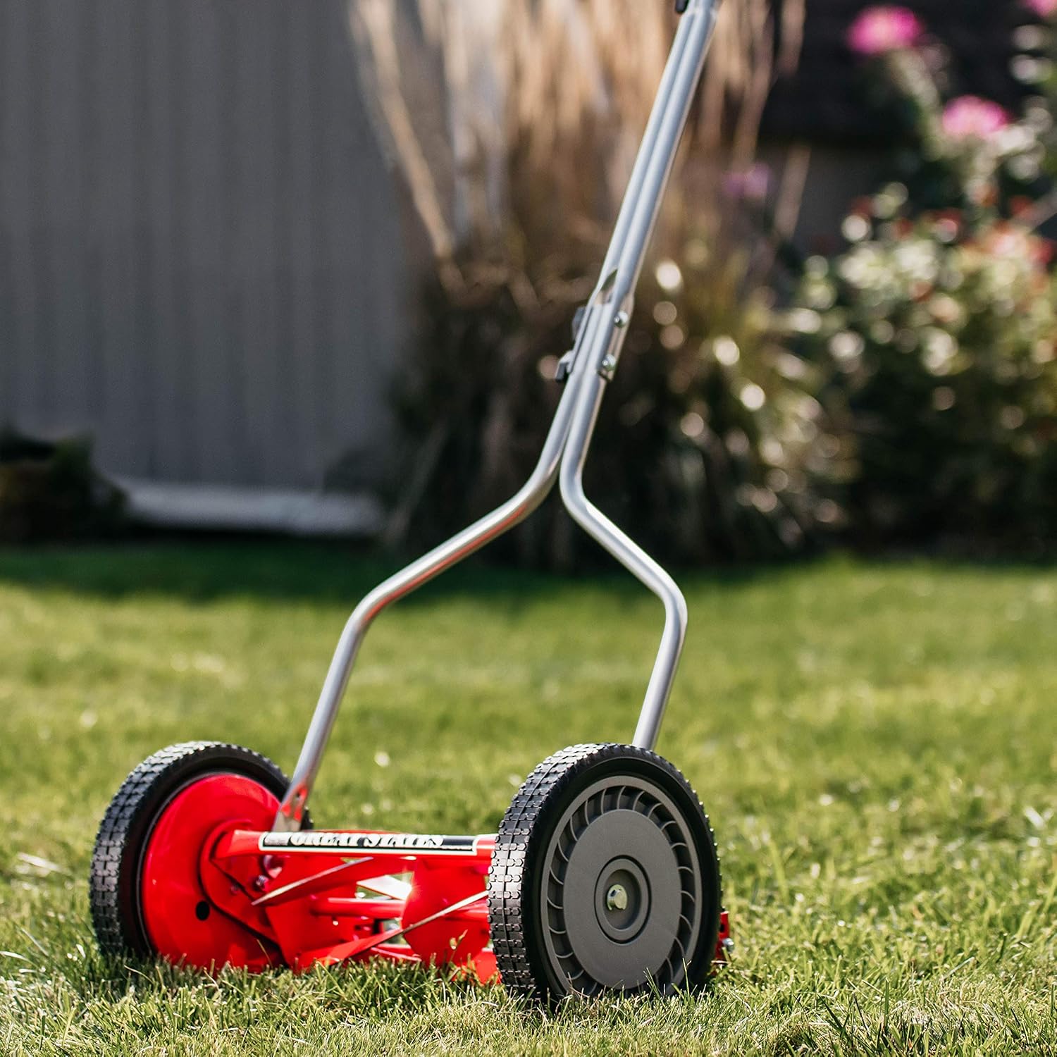 304-14 14-Inch 5-Blade Push Reel Lawn Mower, Red