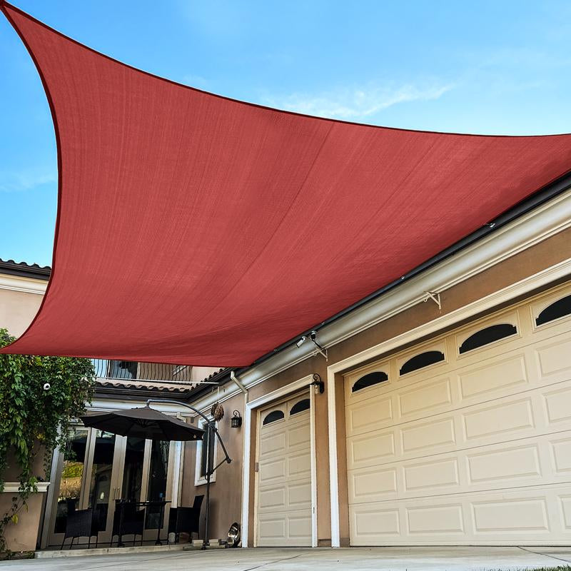 Rectangle Sun Shade Sail Canopy, Patio Shade Cloth Outdoor Cover - Sunshade Fabric Awning Shelter for Pergola Backyard Garden Carport