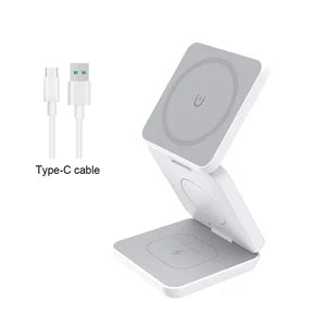 Wireless Charger for Iphone 3 in 1 Foldable Magnetic Wireless Charging Station for Iphone 15 14 13 12 Pro Max Charger Station