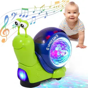 Crawling Crab Snail Baby Toy Walking Tummy Time Dancing Early Educational Interactive Musical Light Toys Toddler for Kids Gifts