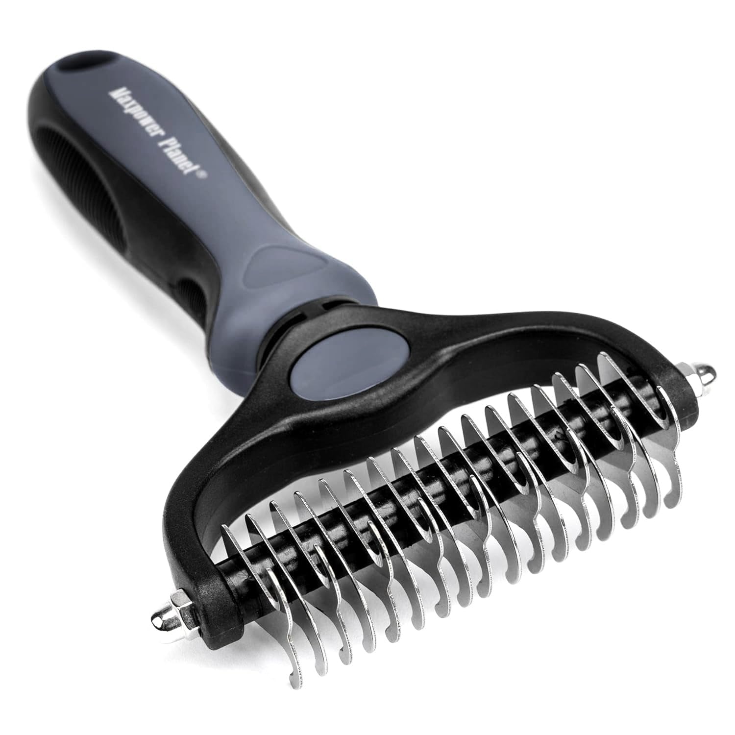 Pet Grooming Rake - Double-Sided Dematting Undercoat Brush for Dogs and Cats, Extra Wide, Reduces Shedding by 95%, Blue