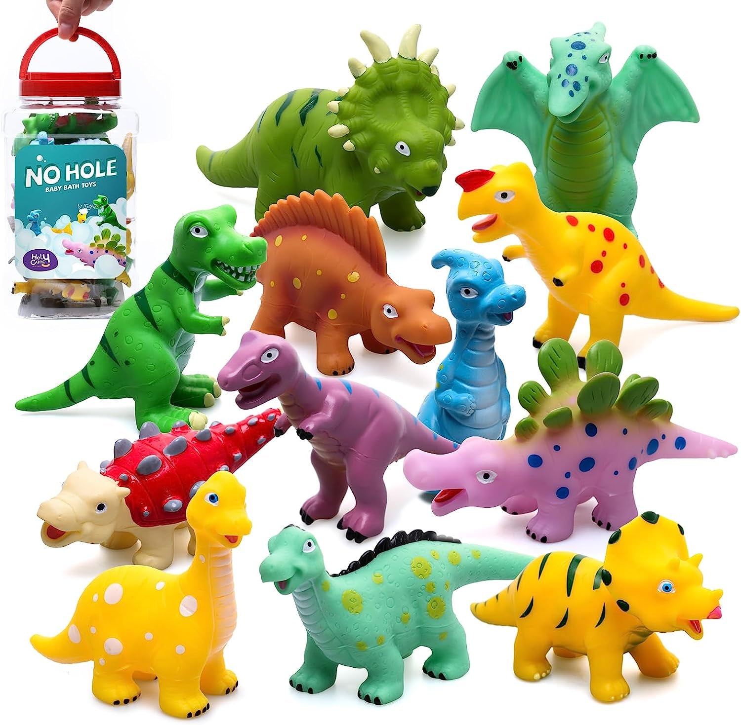 Dinosaur Bath Toys - No Hole Bath Toys for Kids,Baby Bath Toys for Shower Water Pool Toys