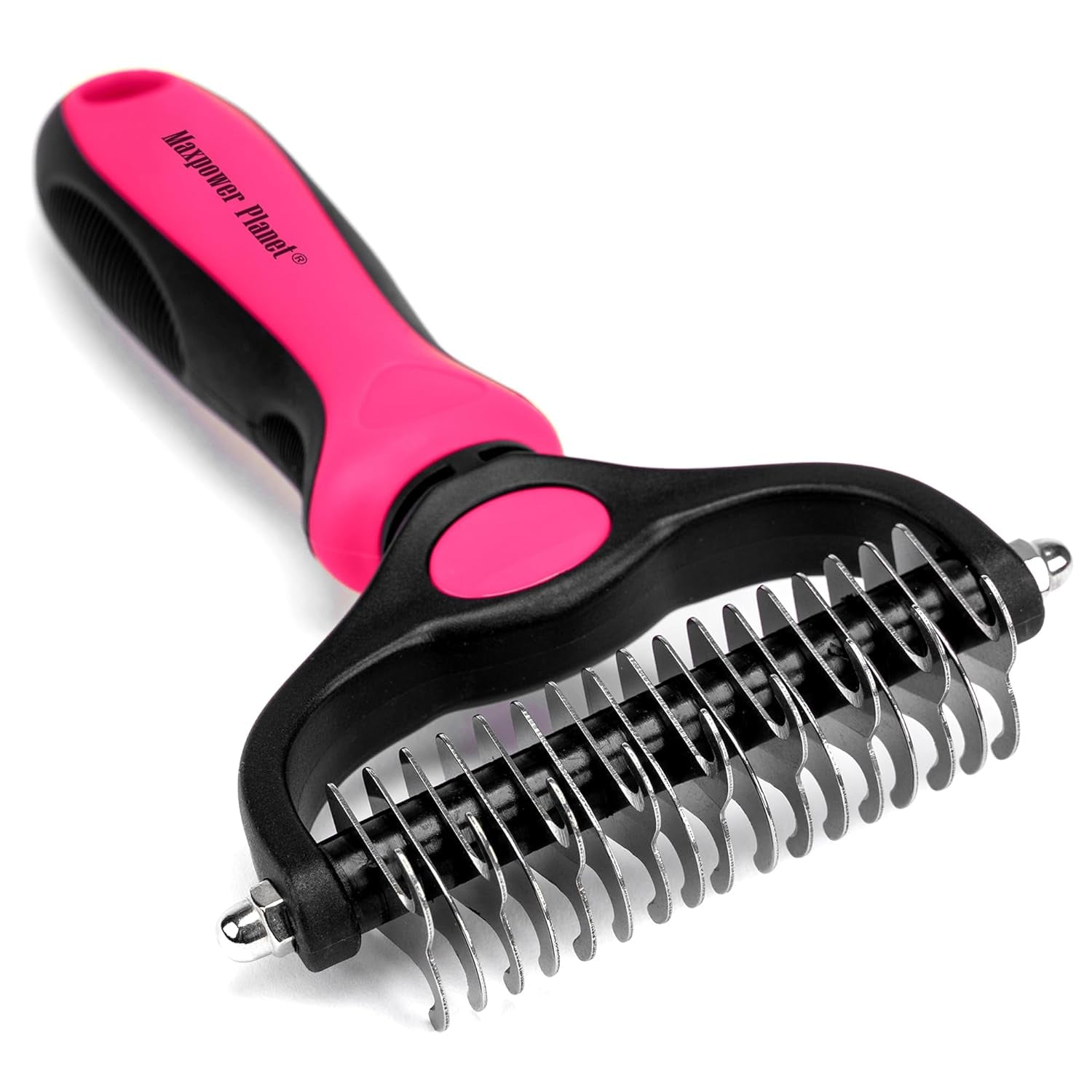 Pet Grooming Rake - Double-Sided Dematting Undercoat Brush for Dogs and Cats, Extra Wide, Reduces Shedding by 95%, Blue