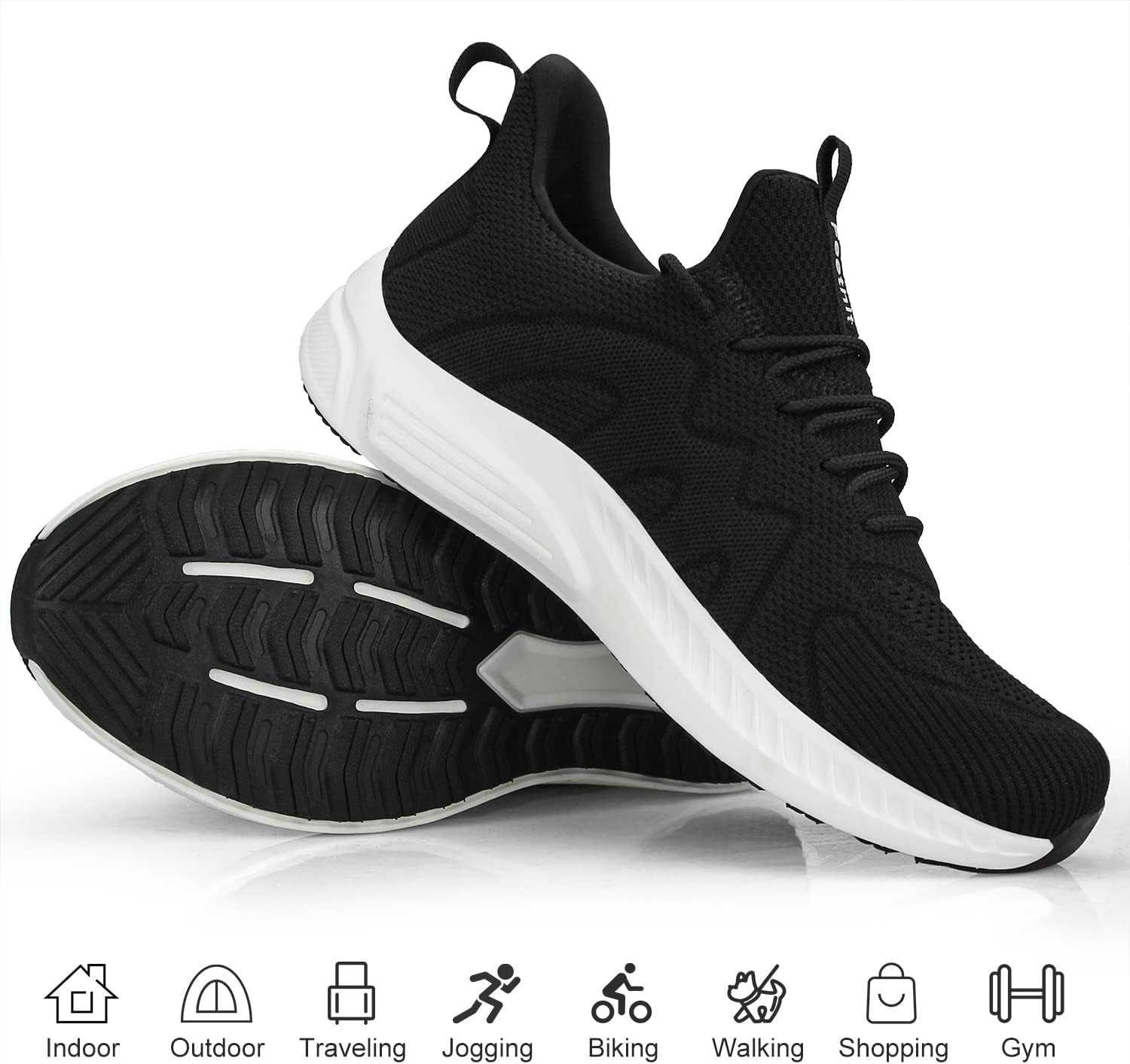 Mens Non Slip Walking Sneakers Lightweight Breathable Slip on Running Shoes Athletic Gym Tennis Shoes for Men