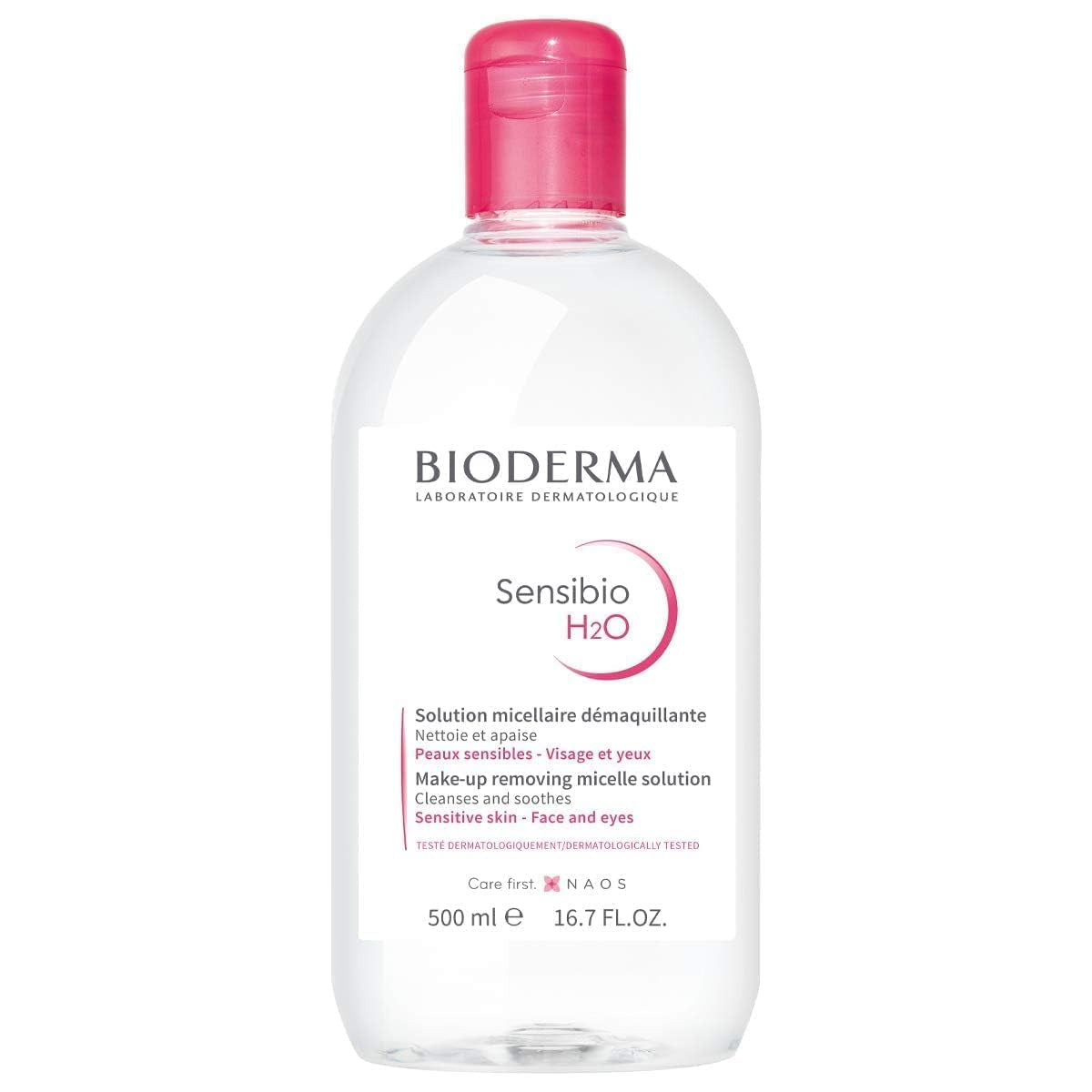 Sensibio H2O Micellar Water, Makeup Remover, Gentle for Skin, Fragrance-Free & Alcohol-Free, No Rinse Skincare with Micellar Technology for Normal to Sensitive Skin Types