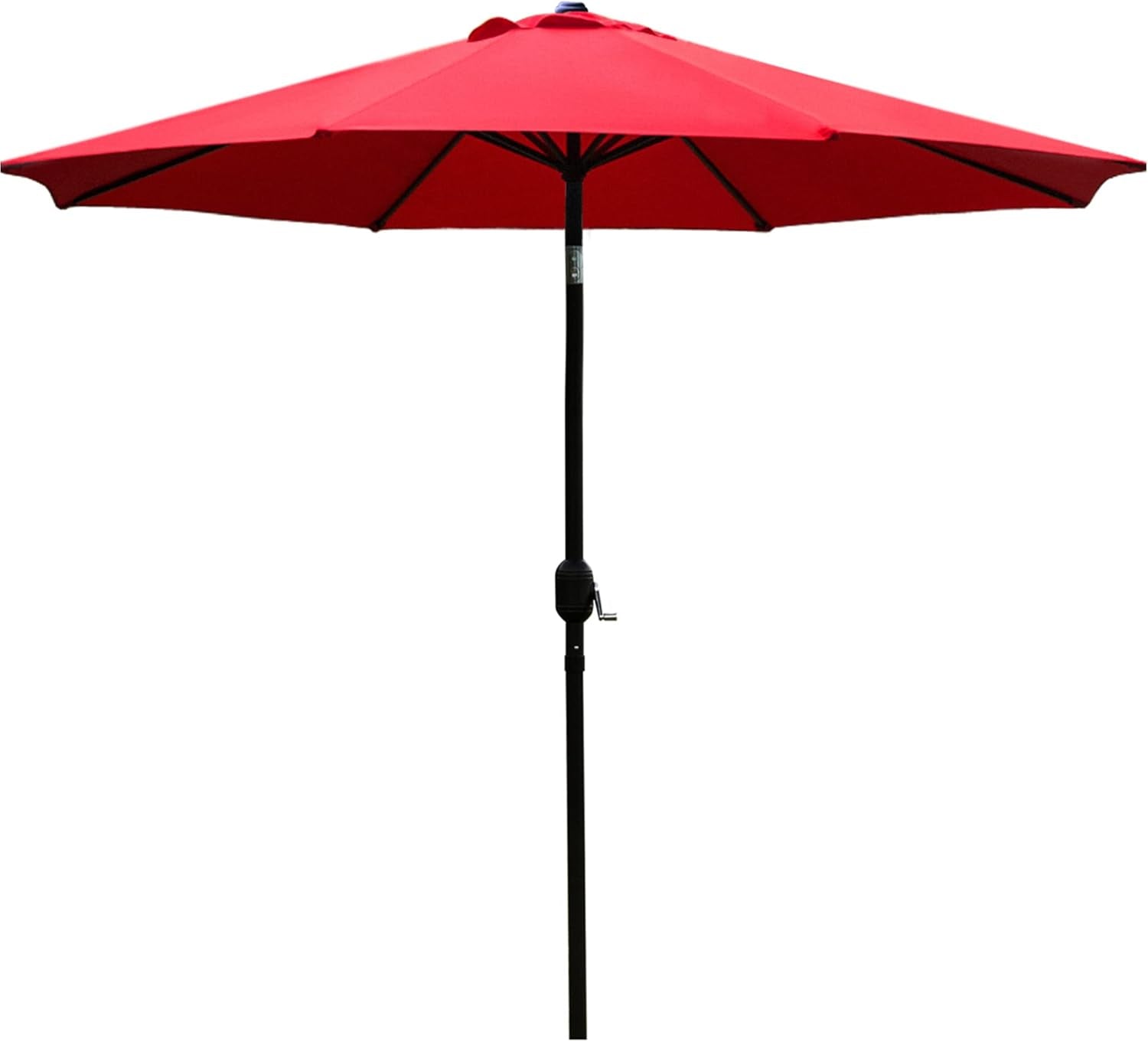 9' Patio Umbrella Outdoor Table Umbrella with 8 Sturdy Ribs (Red)